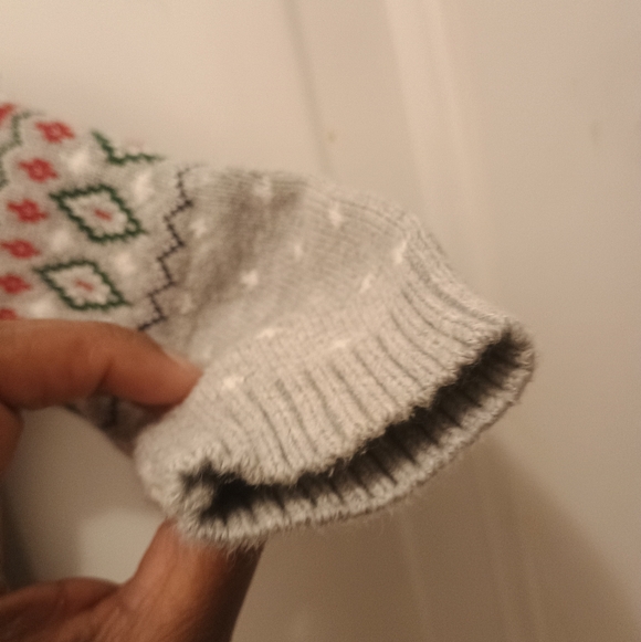 Janie And Jack Gray Fair Isle Pattern sweaters Knitted Onesie Romper Baby 6-12M - Picture 12 of 14